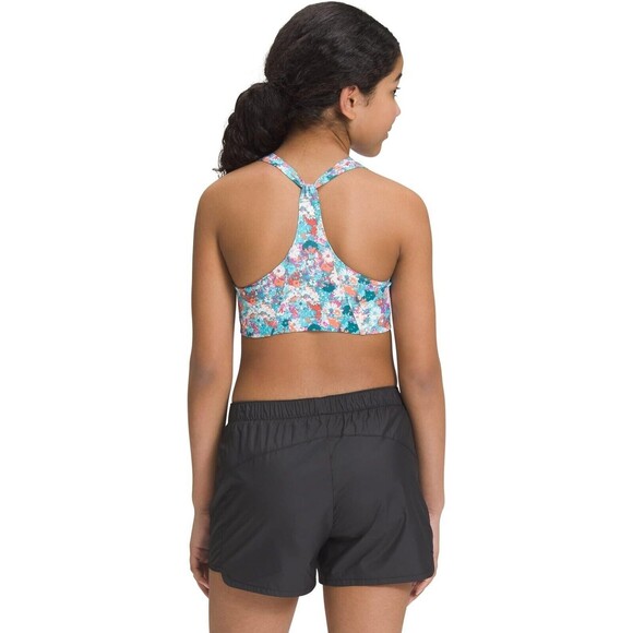 THE NORTH FACE Girls' Never Stop Bralette, Scuba Blue Wild Daisy Print, X-Large - Picture 3 of 3